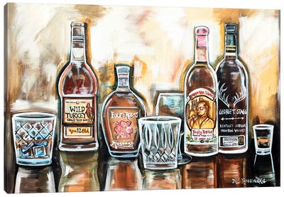 Kentucky Bourbon Canvas Art Print - Bar Art
