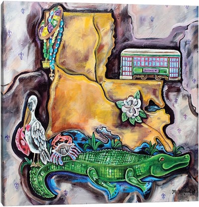 Louisiana Canvas Art Print - Crocodile & Alligator Art