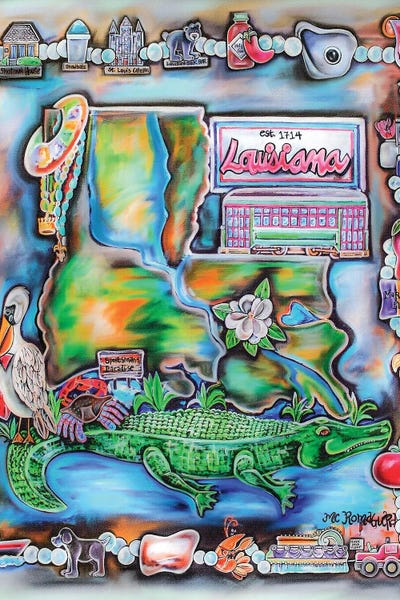 Louisiana State Of Mine Beads by MC Romaguera acrylic art print