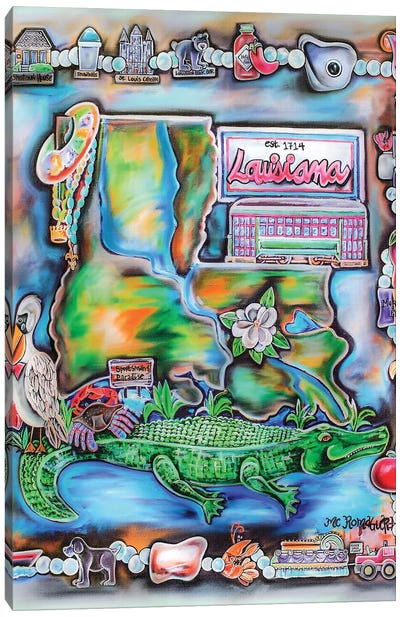 Louisiana State Of Mine Beads Canvas Art Print - Louisiana