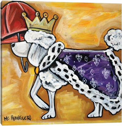 Napolean The Poodle King Canvas Art Print - Crown Art