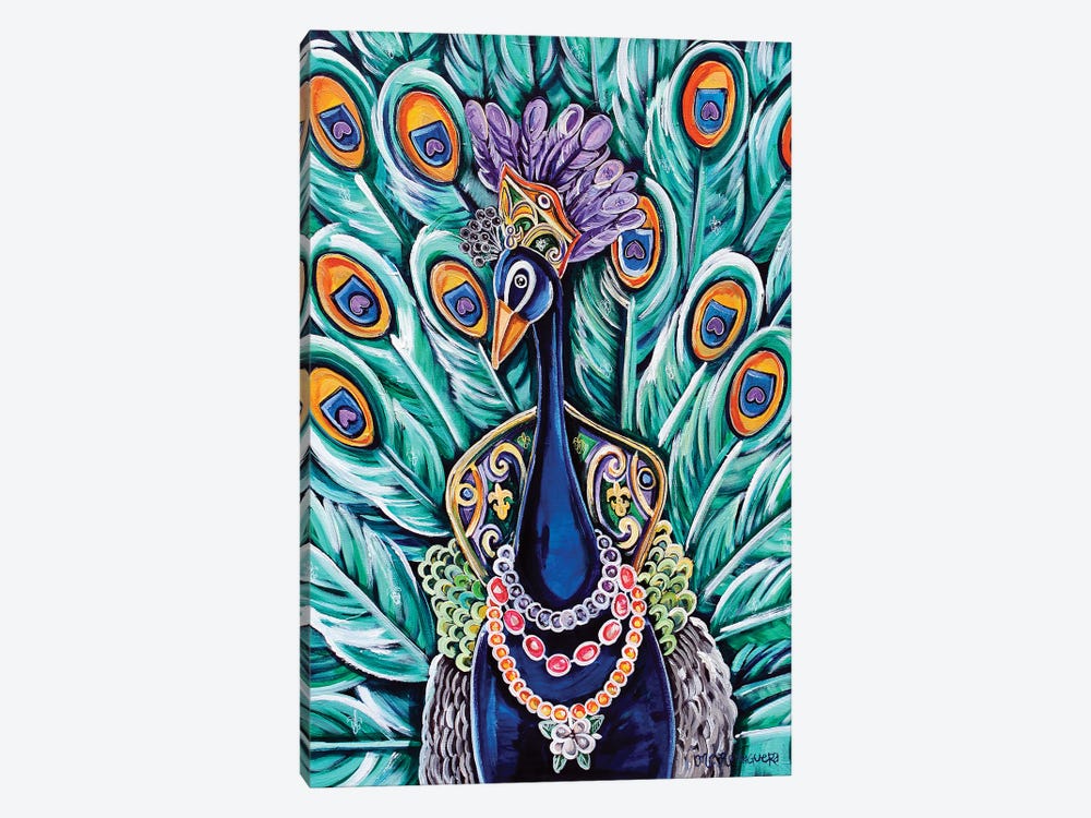 Peacock As A Maid by MC Romaguera 1-piece Canvas Art Print
