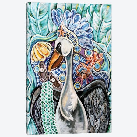 Pelican As A Maid Canvas Print #RGM54} by MC Romaguera Canvas Art Print
