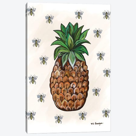 Pineapple & Honey Bee Canvas Print #RGM56} by MC Romaguera Art Print