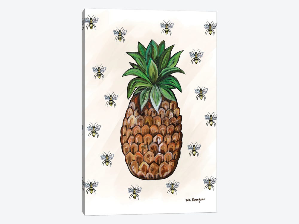 Pineapple & Honey Bee by MC Romaguera 1-piece Canvas Art Print