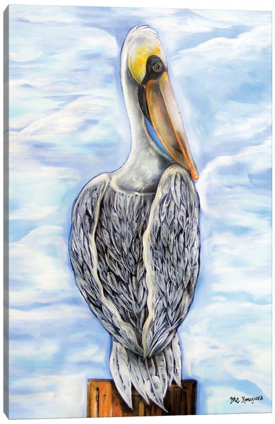Pontchatrain Pelican Canvas Art Print - Pelican Art