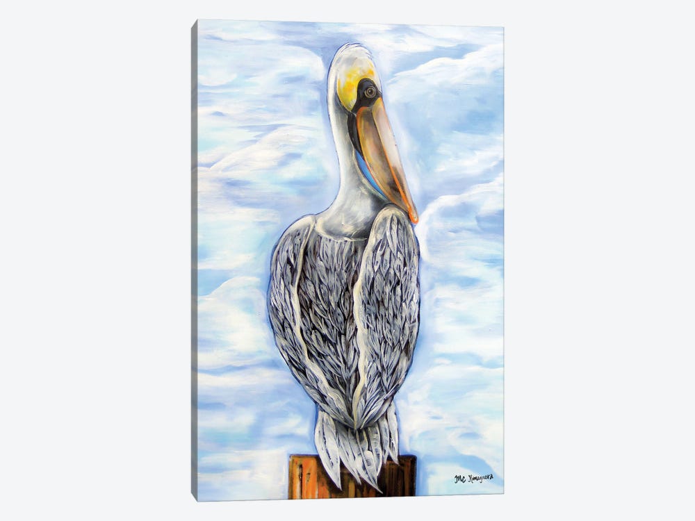 Pontchatrain Pelican by MC Romaguera 1-piece Art Print