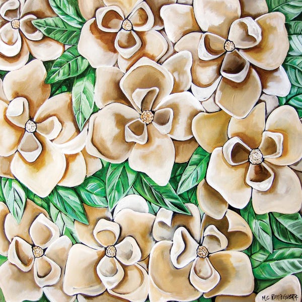 Magnolias: Sweet Magnolias Square by MC Romaguera