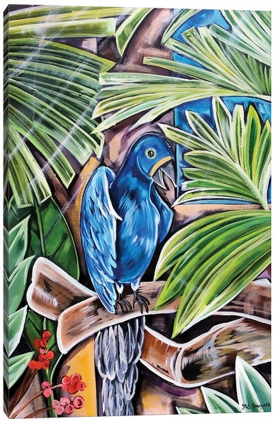 Blue Parrot Canvas Art Print - MC Romaguera
