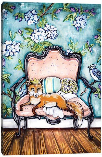 Foxy Canvas Art Print - Party Animals