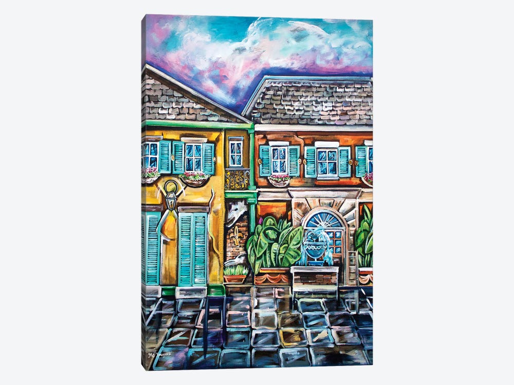 French Quarter Courtyard Sunset by MC Romaguera 1-piece Canvas Print