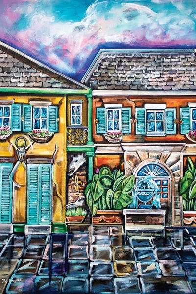 New Orleans: French Quarter Courtyard Sunset by MC Romaguera