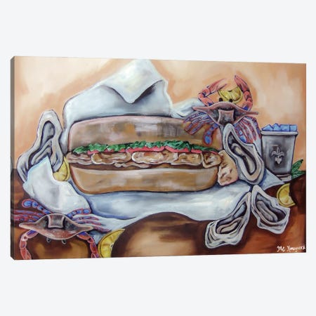 Oyster PoBoy Unwrapped Canvas Print #RGM92} by MC Romaguera Canvas Artwork