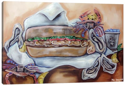 Oyster PoBoy Unwrapped Canvas Art Print - MC Romaguera