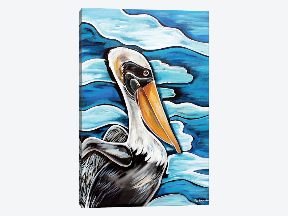 Pelican Reflection by MC Romaguera 1-piece Canvas Art Print