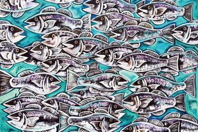 Speckled Trout of Happy Jack by MC Romaguera framed canvas print