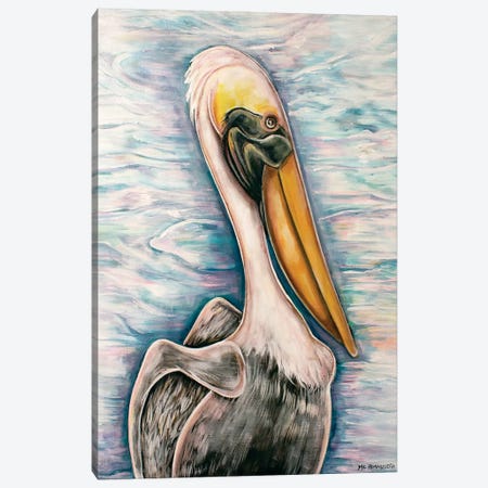 Pelican Sunrise Canvas Print #RGM9} by MC Romaguera Canvas Art Print