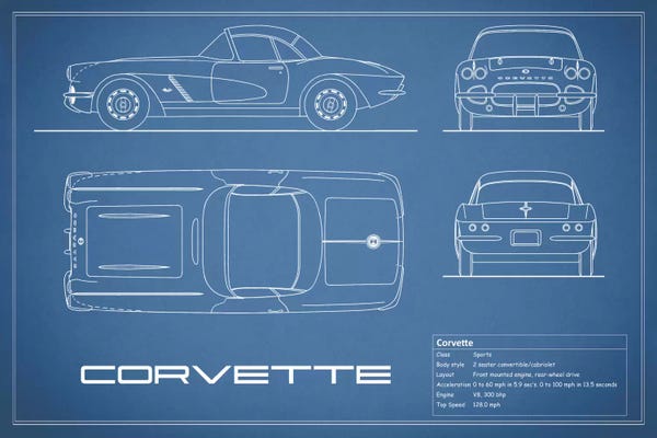 Mark Rogan: Chevrolet Corvette C1 Body Type (Blue) by Mark Rogan