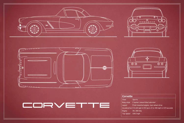 Chevrolet Corvette C1 Body Type (Maroon)