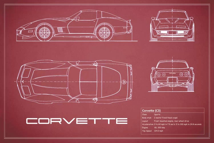 Chevrolet Corvette C3 Body Type (Maroon)