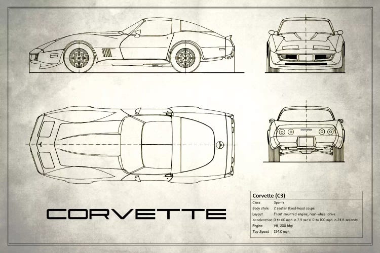 Chevrolet Corvette C3 Body Type (Vintage Silver)