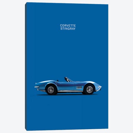 Chevrolet Corvette Stingray (Blue) Canvas Print #RGN120} by Mark Rogan Canvas Art Print