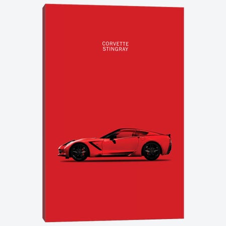 Chevrolet Corvette Stingray (Red) Canvas Print #RGN121} by Mark Rogan Art Print