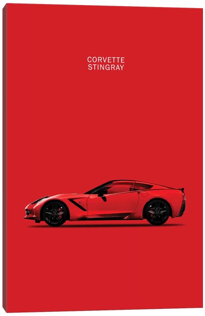 Chevrolet Corvette Stingray (Red) Canvas Art Print - Cars By Brand
