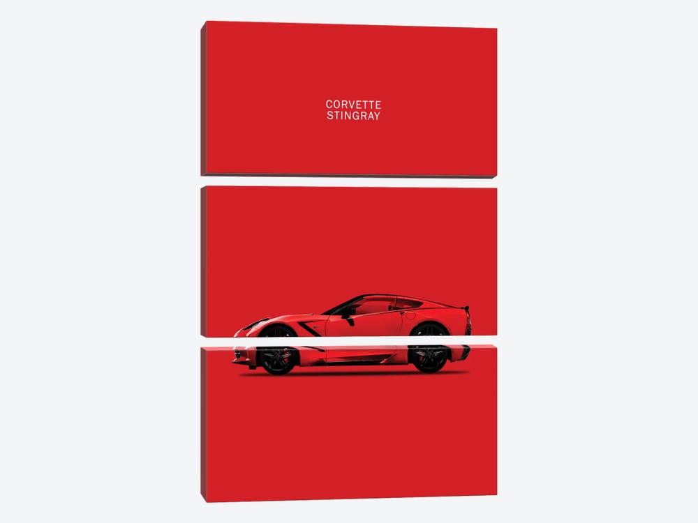Chevrolet Corvette Stingray (Red) by Mark Rogan 3-piece Art Print