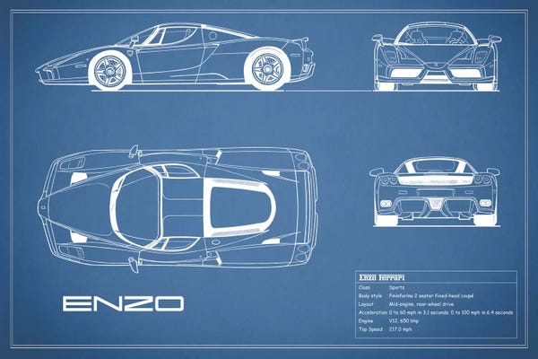Mark Rogan: Enzo Ferrari (Blue) by Mark Rogan