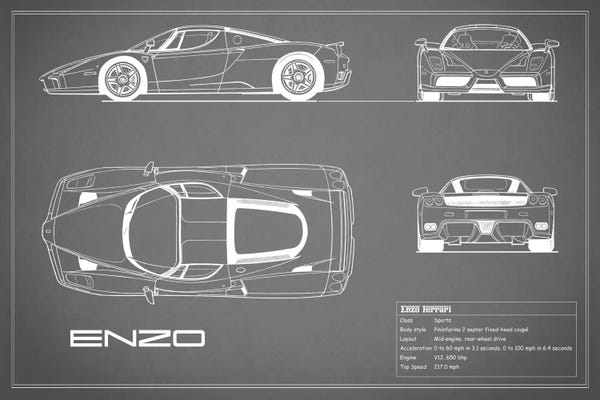 Mark Rogan: Enzo Ferrari (Grey) by Mark Rogan