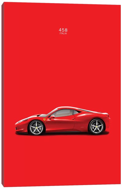 Ferrari 458 Italia Canvas Art Print - Automobile Art