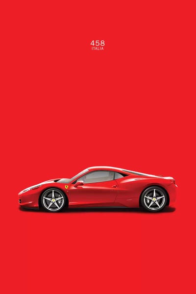Kids Transportation Art: Ferrari 458 Italia by Mark Rogan