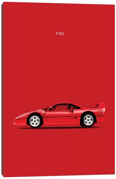 Ferrari F40 Canvas Art Print - Automobile Art