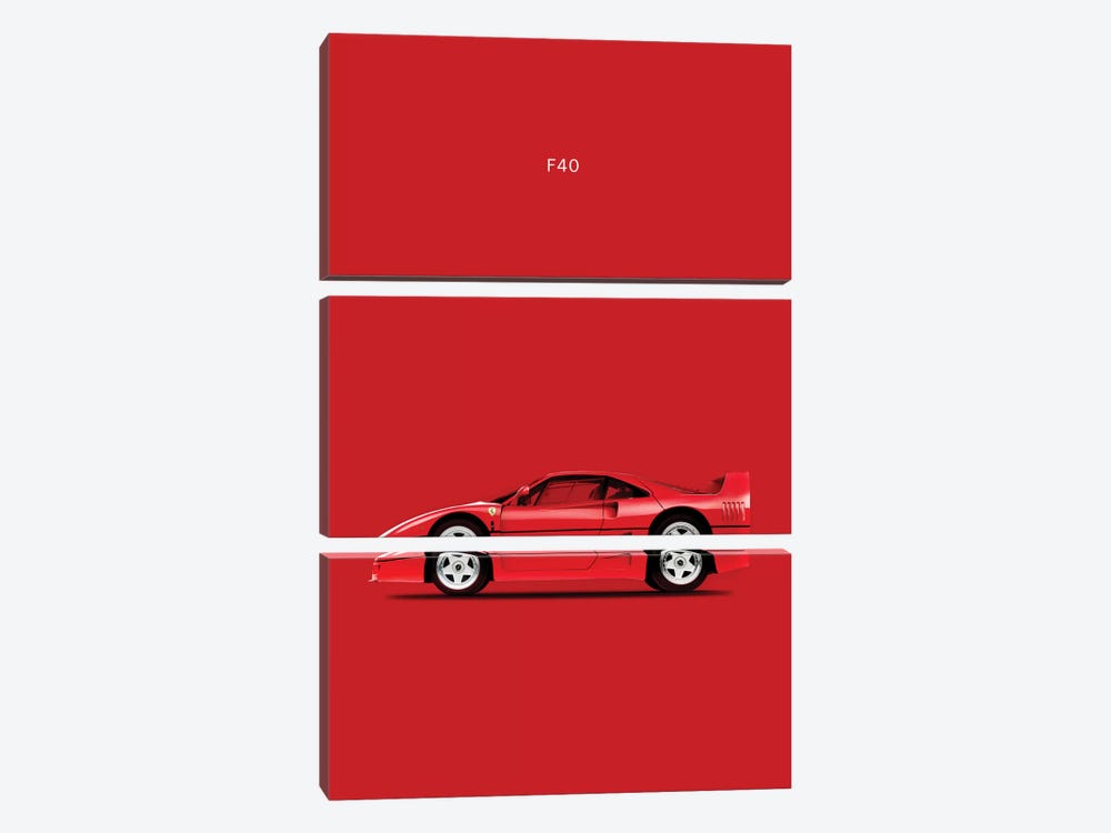 Ferrari F40 by Mark Rogan 3-piece Canvas Print