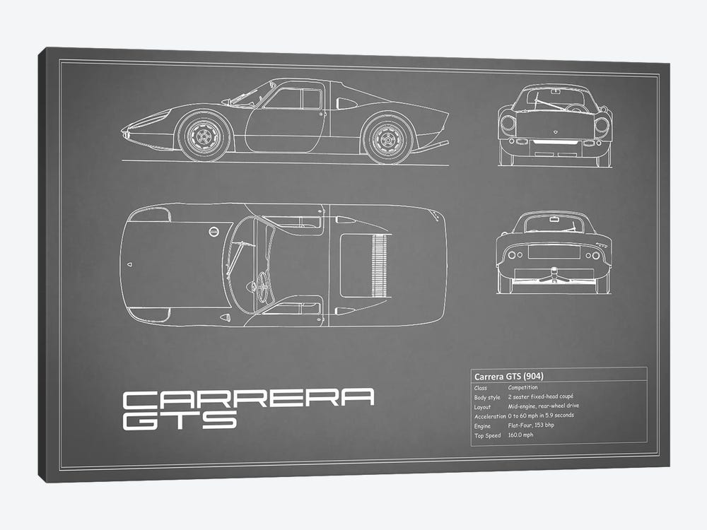 Porsche (904) Carrera GTS (Grey) by Mark Rogan 1-piece Art Print