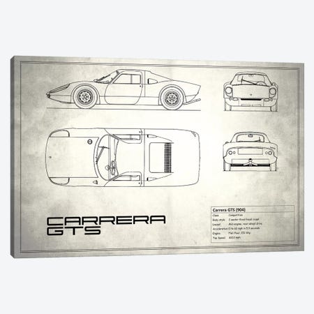 Porsche (904) Carrera GTS (Vintage Silver) Canvas Print #RGN212} by Mark Rogan Canvas Art Print
