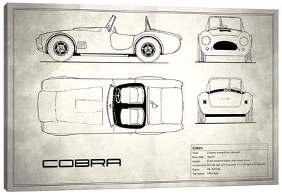 Shelby Cobra (Vintage Silver) Canvas Art Print