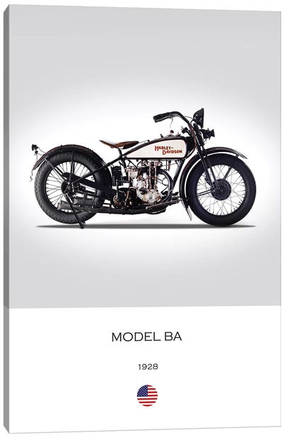 1928 Harley-Davidson Model BA Motorcycle Canvas Art Print - Motorcycles