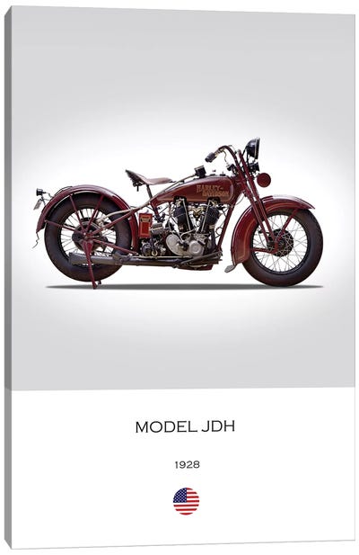 1928 Harley-Davidson Model JDH Motorcycle Canvas Art Print - Motorcycles