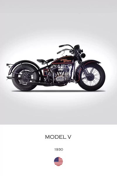 Motorcycles: 1930 Harley-Davidson Model V Motorcycle by Mark Rogan