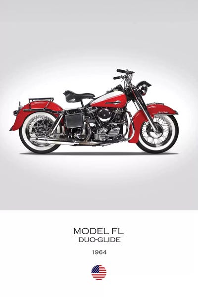 1964 Harley-Davidson Model FL Duo-Glide Motorcycle by Mark Rogan metal wall art