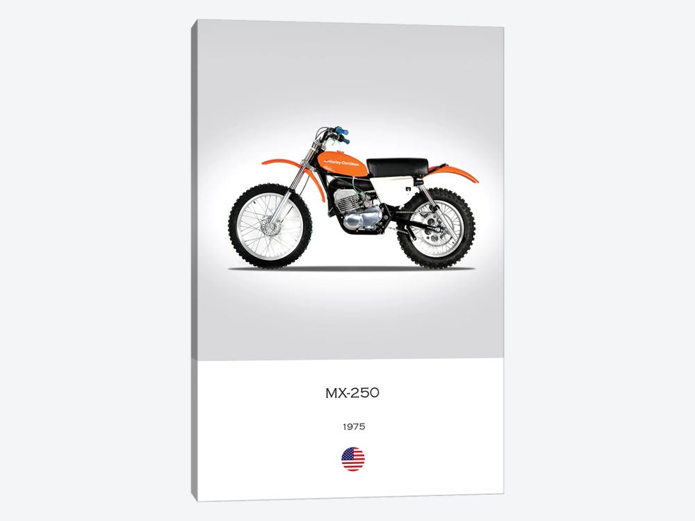 1975 Harley-Davidson MX-250 Motorcycle by Mark Rogan 1-piece Canvas Print