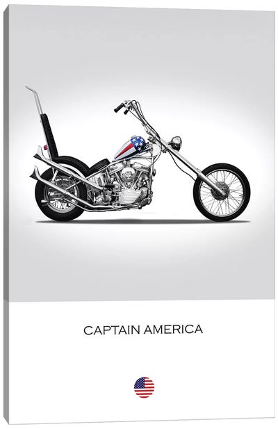 Harley-Davidson Captain America Easy Rider Tribute Motorcycle Canvas Art Print - Mark Rogan