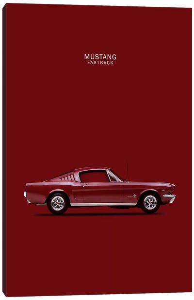 1965 Ford Mustang Fastback Canvas Art Print - Valiant Poppy