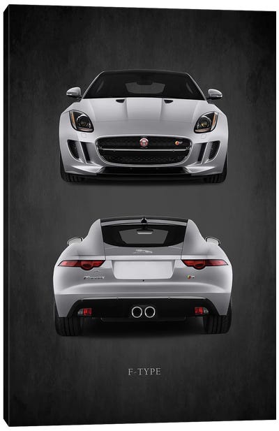 Jaguar F-Type, Front & Back Canvas Art Print - Cars By Brand