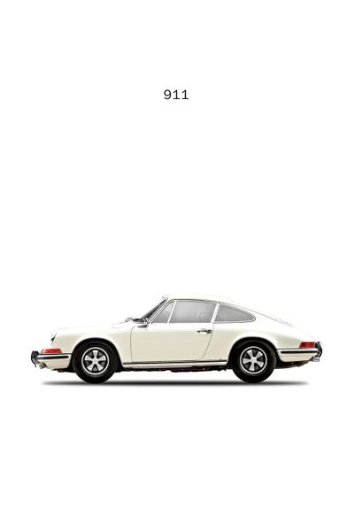 Large Black & White Art - Canvas Prints: 1968 Porsche 911E by Mark Rogan