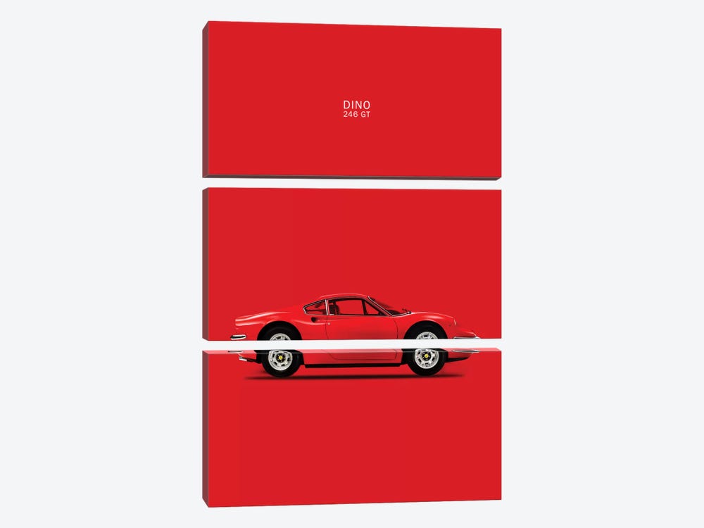 1969 Ferrari Dino 246 GT by Mark Rogan 3-piece Canvas Art Print