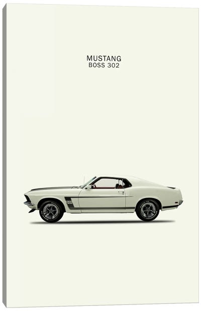 1969 Ford Mustang Boss 302 Canvas Art Print - Ford