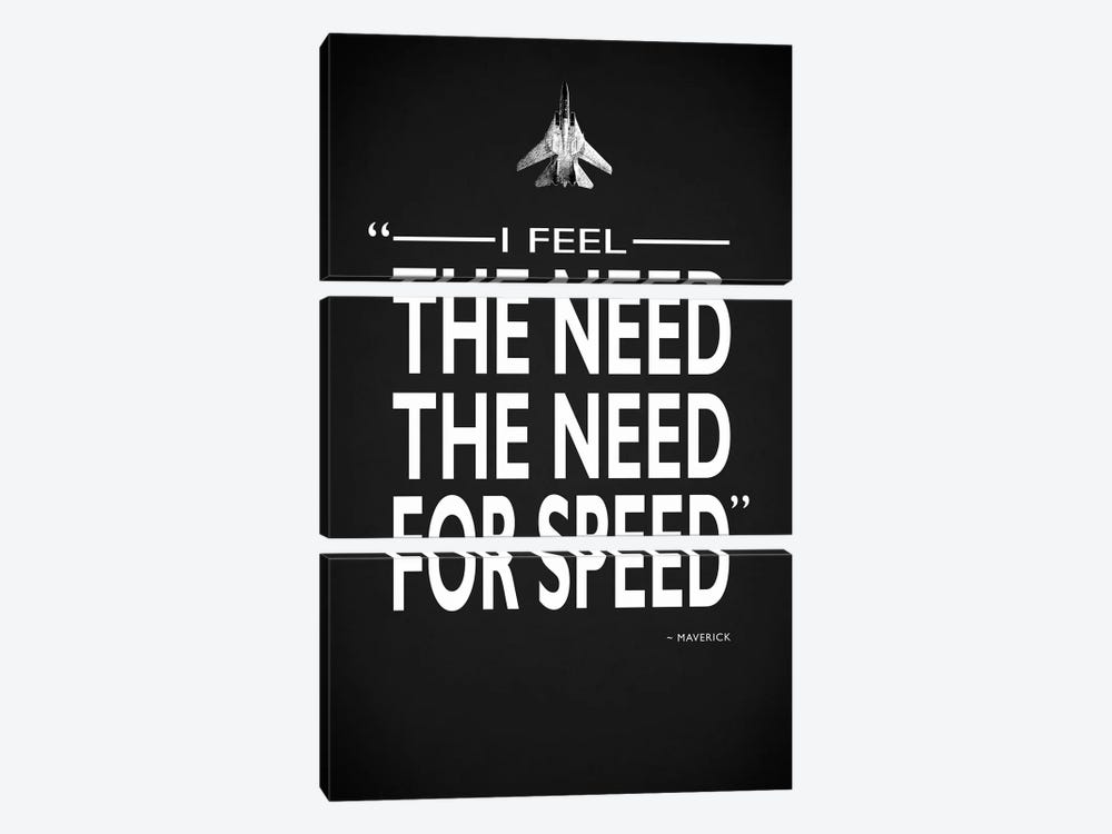 Top Gun - The Need For Speed by Mark Rogan 3-piece Canvas Print